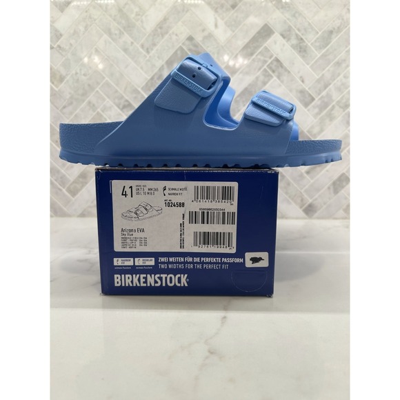 Birkenstock Shoes - Birkenstock Arizona Essentials EVA Sandals Womens 10 41 Sky Blue Slip On Slides